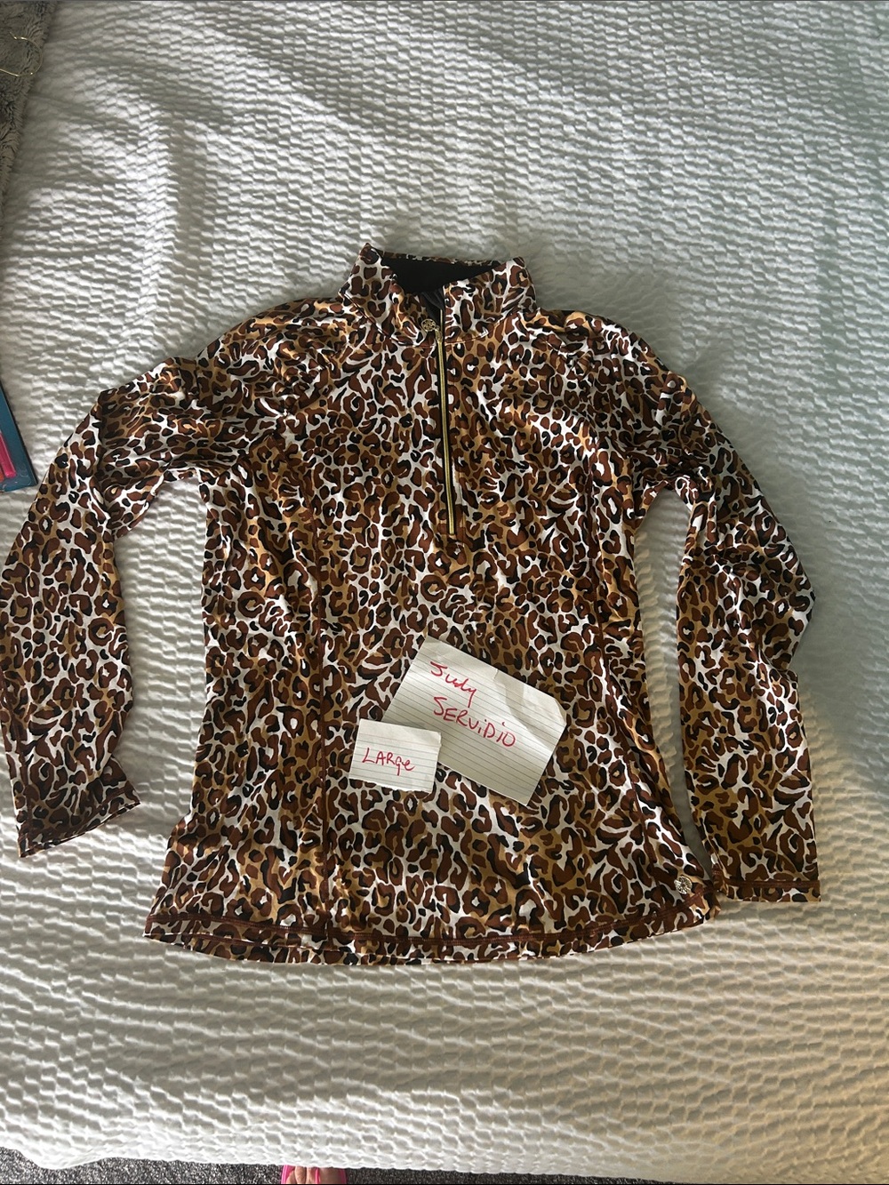 Lilly Pulitzer Luxletic Leopard Print Quarter-Zip Pullover - Brown & Black